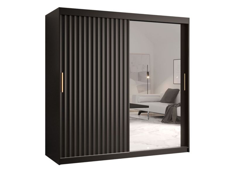 Szafa przesuwna MIRJAN 24 Riflo Wave 2 180 czarny 1 szt.