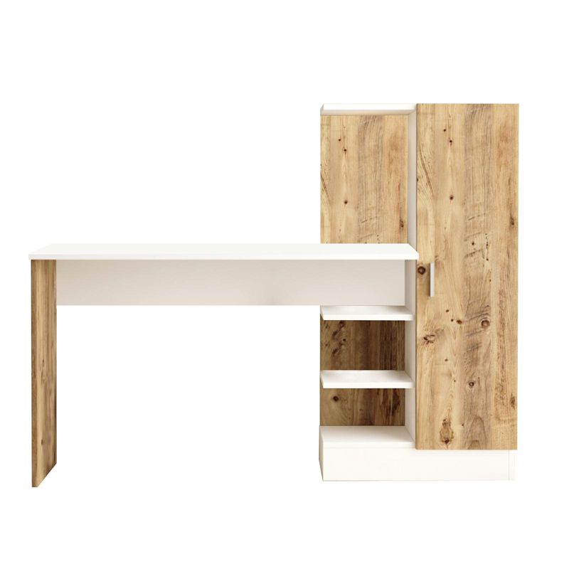 Biurko z szafką HowHomely Sosna Biały 152x40x75 cm 1 szt.