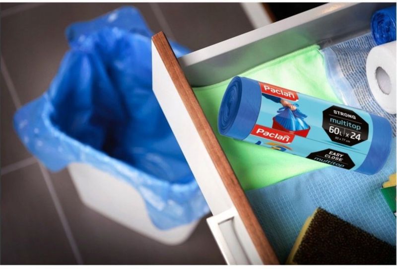 Worki na śmieci Paclan Paclan M-top 60l niebieskie, wytrzymałe 24 szt.