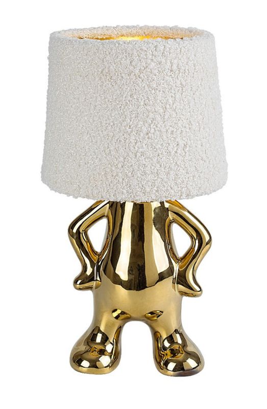 Lampka stołowa Rabalux Smurfy złoto-kremowa 1 x E14 x 40W IP20 wym: 28 x 15 x 15 cm ceramika - 1 szt.