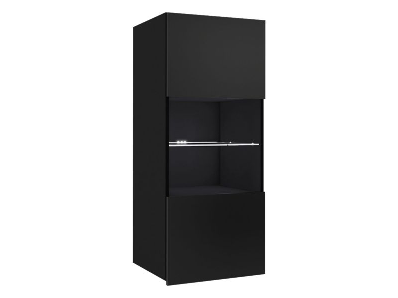 Witryna wiszącza MIRJAN 24 Calabrini z oświetleniem LED czarny / czarny połysk 1 szt.