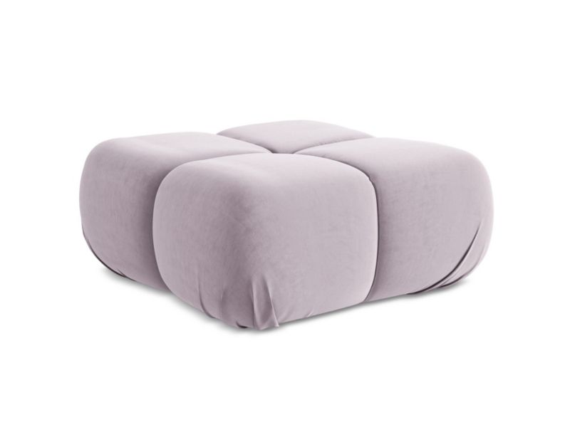 Pufa LaMiaSofa SANREMO z tkaniny welwetowej 95x95 cm lawendowy 1 szt.