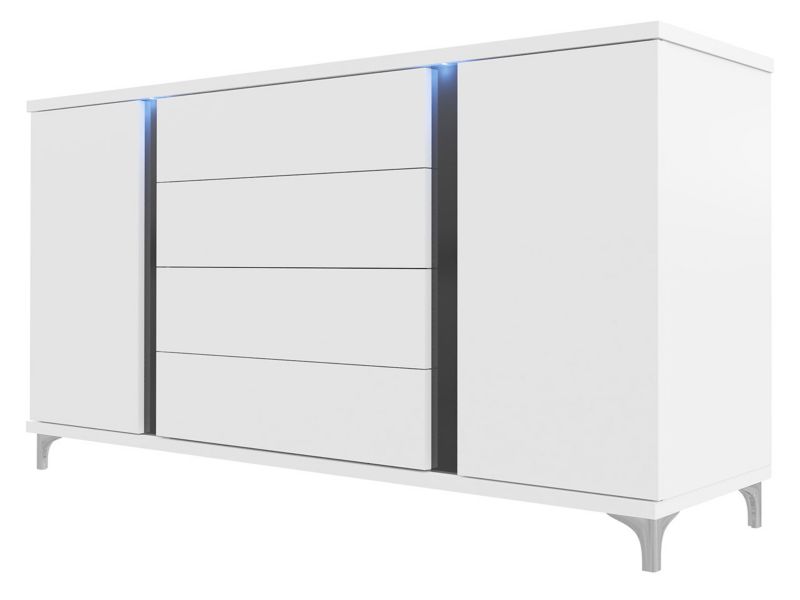 Komoda MIRJAN 24 Marco 180 biały + biały połysk + czarny połysk 1 szt.