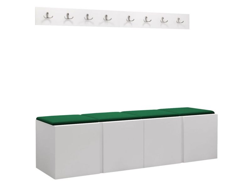 Garderoba MIRJAN 24 Orion VII biały + butelkowa zieleń 1 kpl.