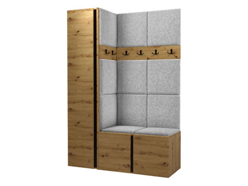 Garderoba MIRJAN 24 Orion IX dąb artisan/czarny + szara bukla 1 kpl.