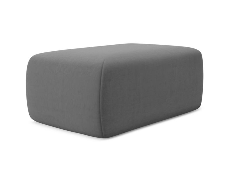 Pufa LaMiaSofa PERUGIA z tkaniny welwetowej 102x62 cm szary 1 szt.