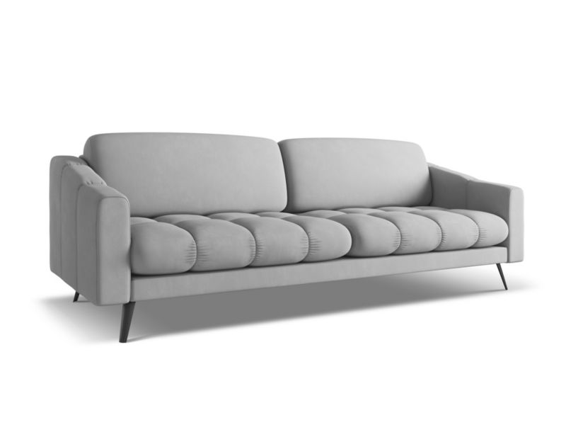 Kanapa 4-osobowa LaMiaSofa ROMA z tkaniny szenilowej 238x95 cm jasny szary 1 szt.