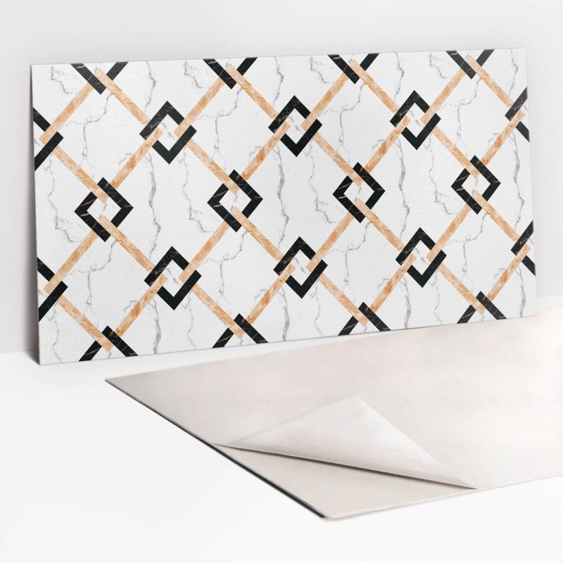 Panel samoprzylepny Tulup 100x50 cm Marmur i kwadraty 1 szt.