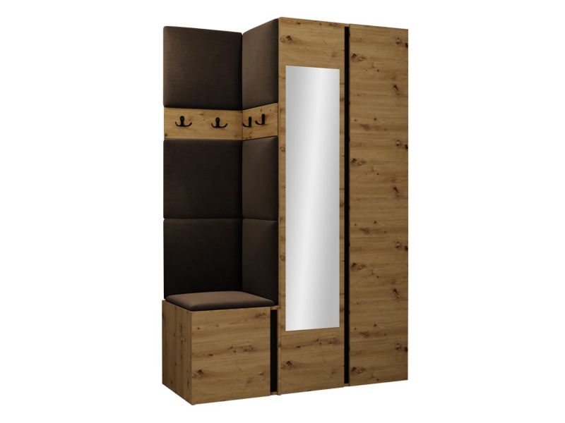 Garderoba MIRJAN 24 Orion XXVI dąb artisan/czarny + brązowy 1 kpl.