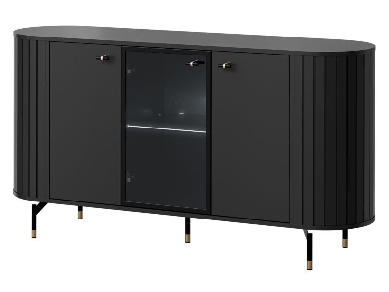 Komoda MIRJAN 24 Zante 150 2D1W 03 z oświetleniem LED czarny 1 szt.