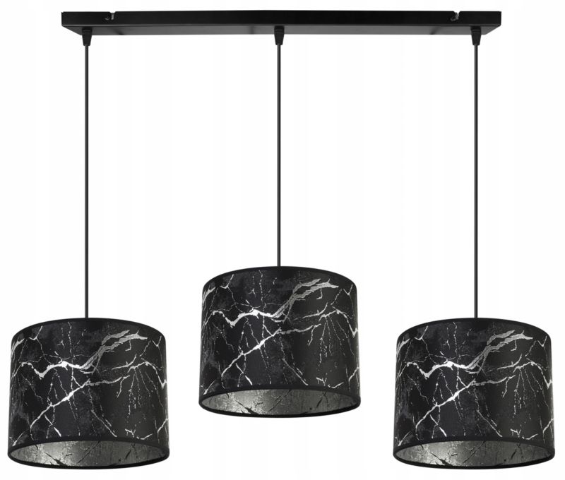 Lampa sufitowa wisząca Light Home LH Werona 3x E27 60W czarny/srebrny 1szt.