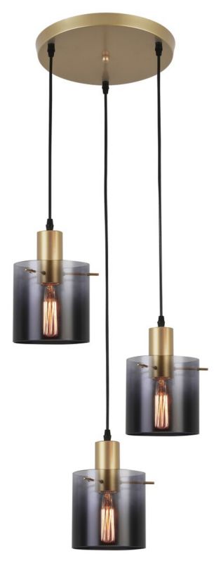 Lampa wisząca Rabalux Donati złoto-szkło dymne wym: 150 x 41 x 41 cm 3xE27 x 40W 1 szt.