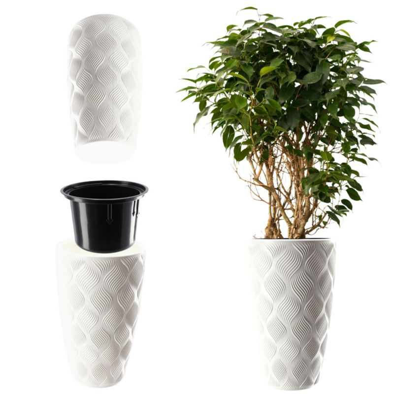 Doniczka KADAX Donica Z Wkładem Ogrodowa Biała 58,5cm 1 szt.