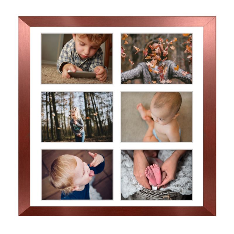 Ramka na 6 zdjęć Hekla 40x40x6 MDF galeria różowe złoto 1szt.