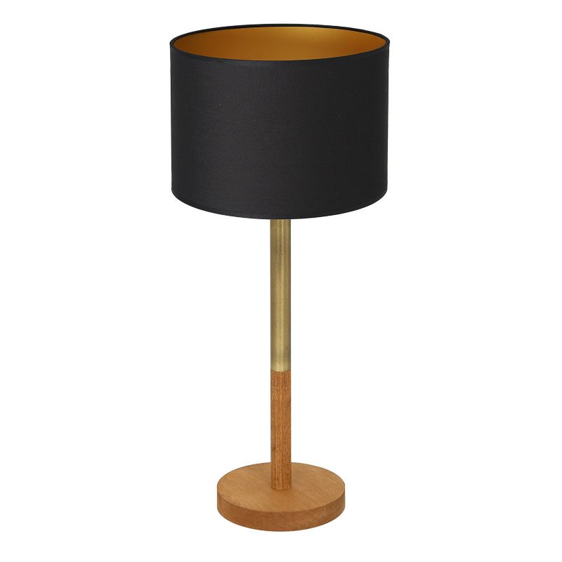 Lampka stołowa Luminex Table Lamps czarno-złoto-drewniana drewniana 1 x E27 x 15W IP20 wym: 56 x 25 x 25 cm drewno - 1 szt.
