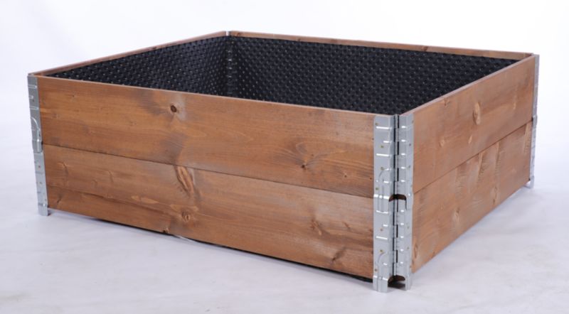 Skrzynia na warzywa MODO24 40x120x100 cm impregnowane brązowe drewno 1 szt. z folią kubełkową 1 szt.