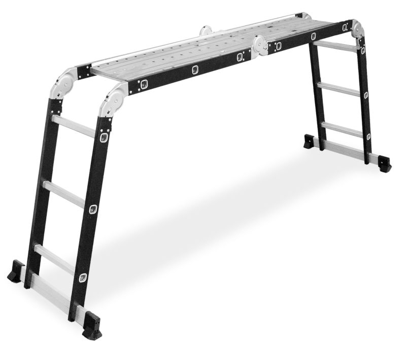 Drabina stalowo-aluminiowa z PODESTEM 4x3 DRABEST uniwersalna przegubowa 125 kg 1 szt.