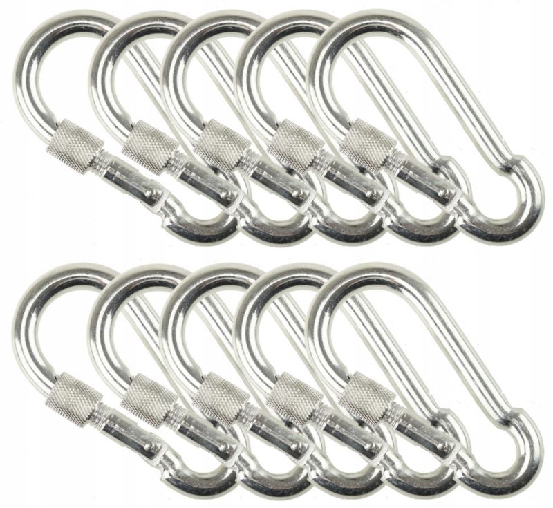 Karabińczyk FEINZ Skręcany Ocynk 100Mm Fi10 350Kg Z Zabezpieczeniem Polski 10 szt.