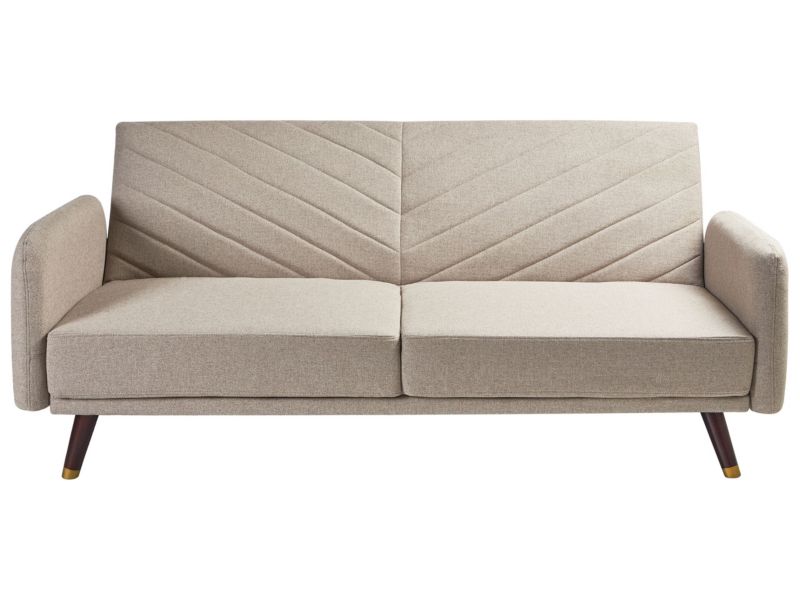 Sofa rozkładana Senja Jasnobrązowy Len syntetyczny 1 szt.