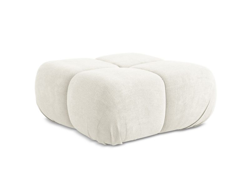 Pufa LaMiaSofa SANREMO z tkaniny szenilowej 95x95 cm biały 1 szt.