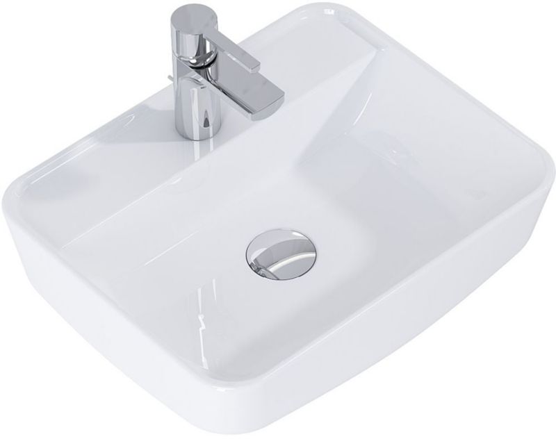 Umywalka nablatowa Elita Enzo 50x40 cm prostokątna biała, ceramika, z otworem na baterię, 1 szt.
