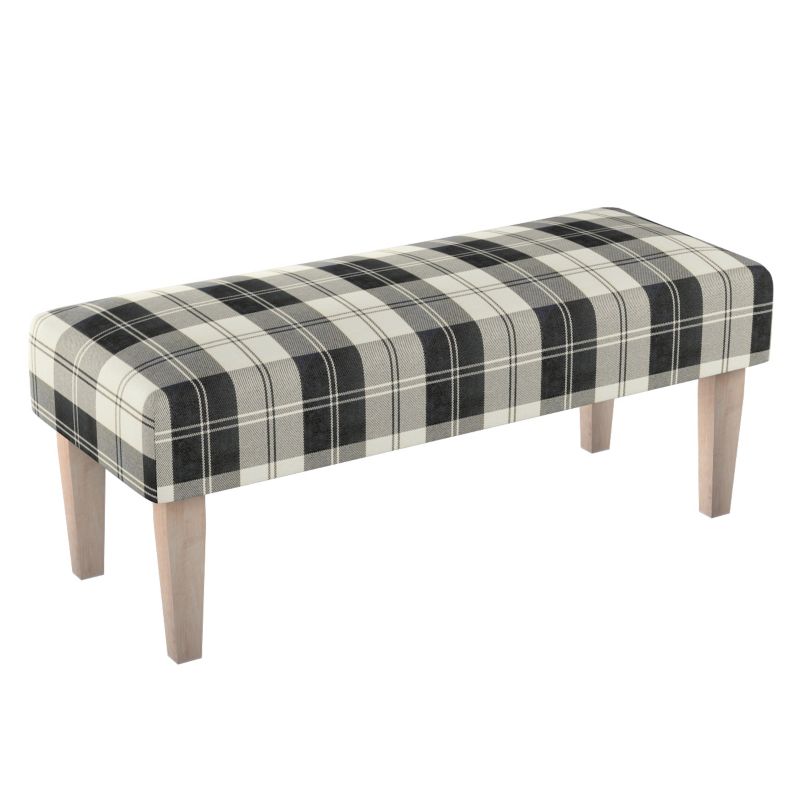 Ławka Dekoria 100 x 40 x 40 cm krata czarno-biała 1 szt.