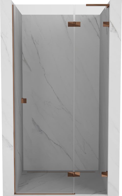 Drzwi prysznicowe uchylne Mexen Lunar L różowe złoto 75x200 cm 1 szt.