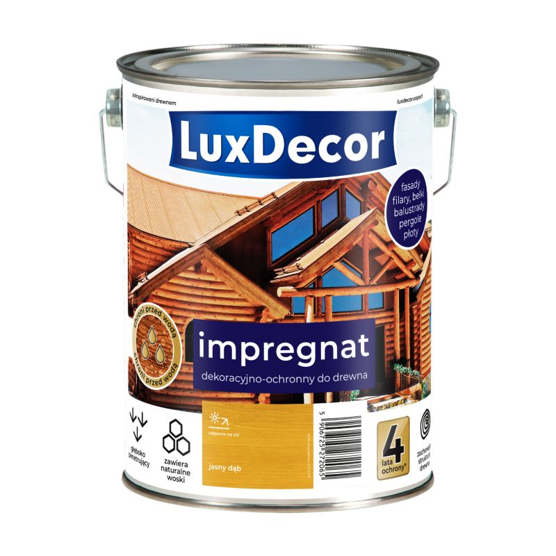 Impregnat dekoracyjno-ochronny do drewna LuxDecor, jasny dąb, 4,5l, 1 szt.