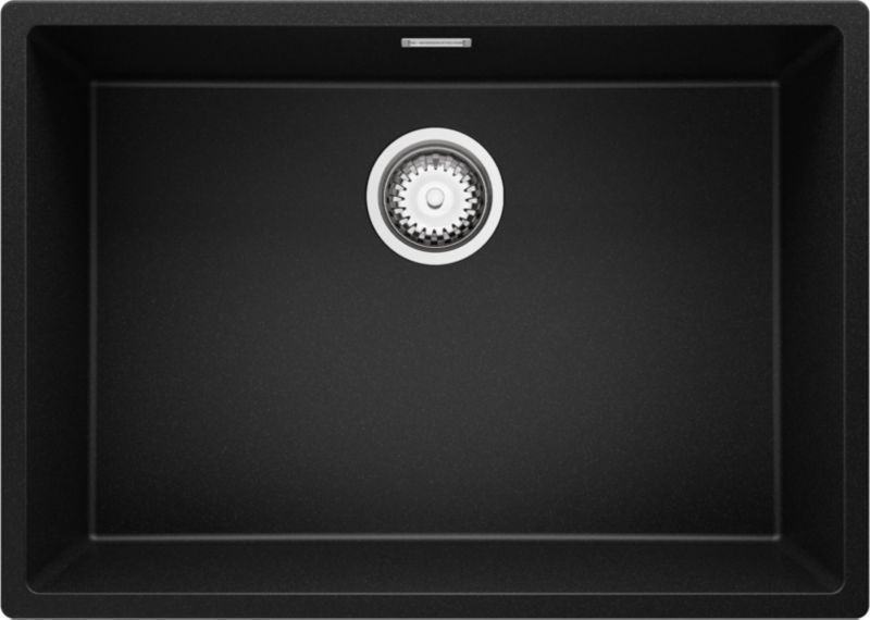 Zlewozmywak Londyn Slim PRIMAGRAN Nablatowy 66x47cm do szafki od 70cm, Czarny + Syfon, S387, 1 szt.