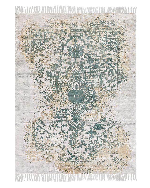 Dywan z wiskozy 140 x 200 cm beżowo-zielony Boyali 1 szt.