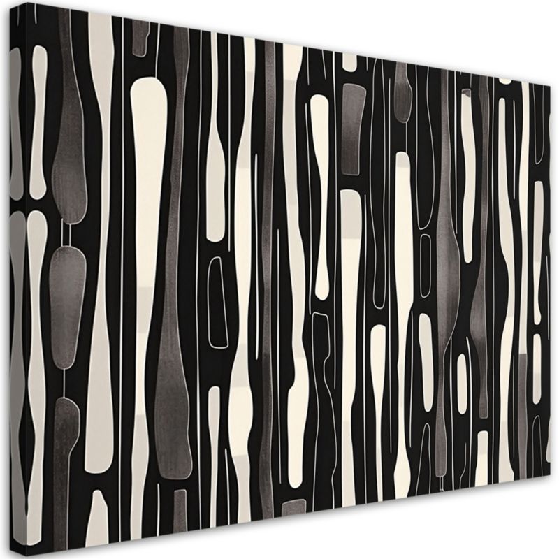 Obraz do salonu sypialni Feeby Czarno Biała Abstrakcja Retro 90x60cm 1szt