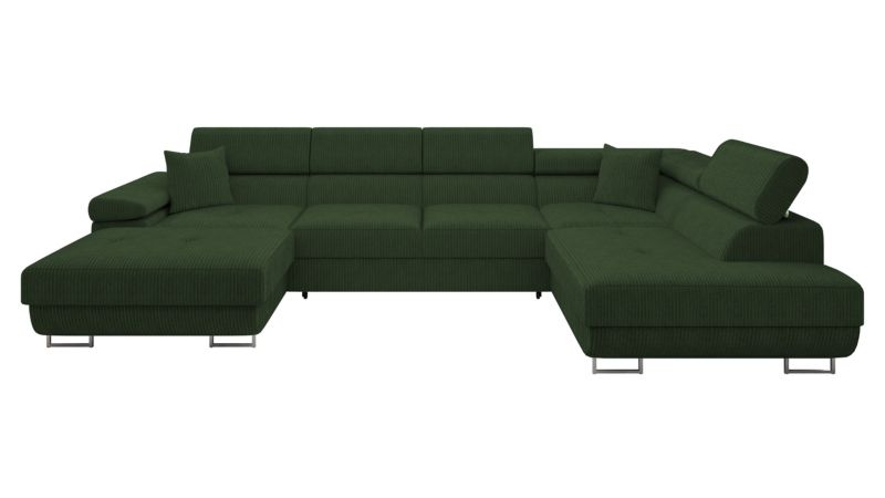 Narożnik z funkcją spania MIRJAN 24 Torezio Bis Sztruks prawy ciemnozielony 1 szt.