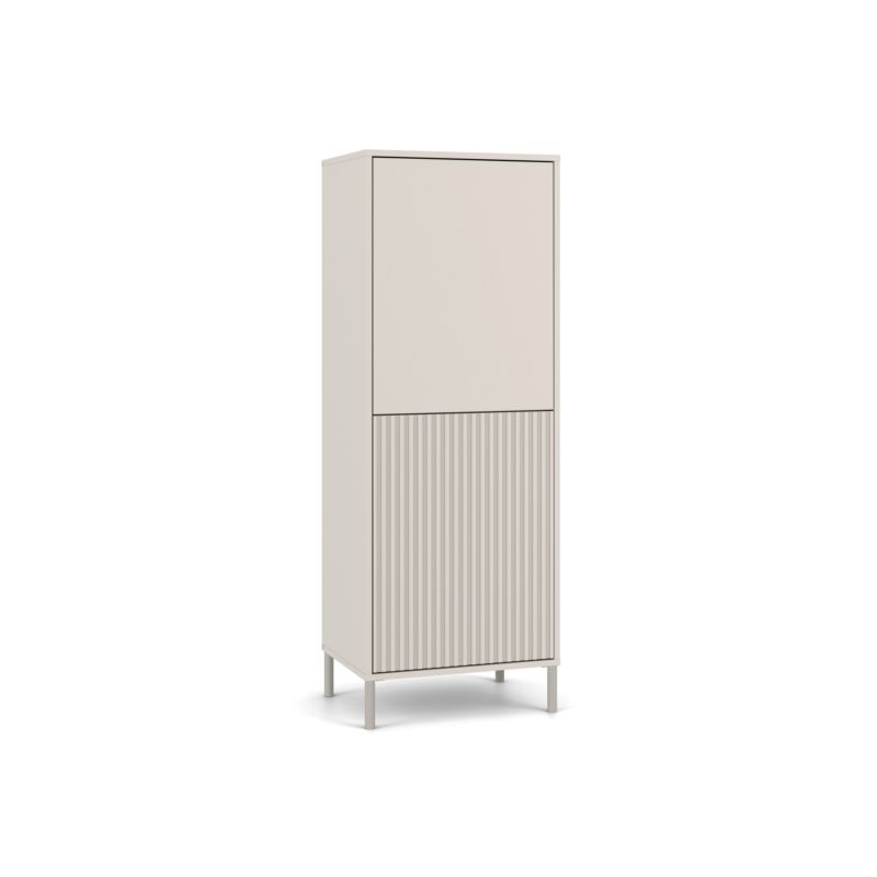 Witryna Topeshop Kamaro 2DK slim/gładki kaszmir Lamele Front Ryflowany + Klasyczny