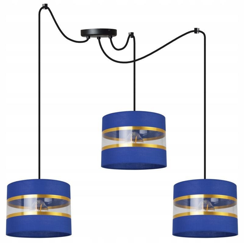Lampa sufitowa wisząca Light Home LH Spider Elegance Gold 3x E27 60W granatowy/czarny 1szt.