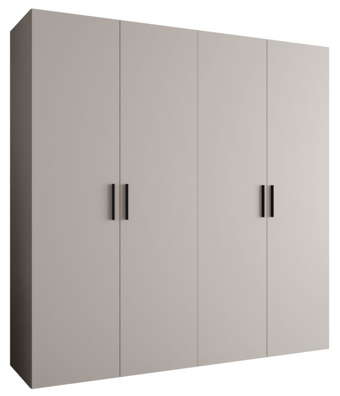 Szafa uchylna Abiks BARI 1 200 wys. 202 cm Kaszmir + u. Czarny 1 szt