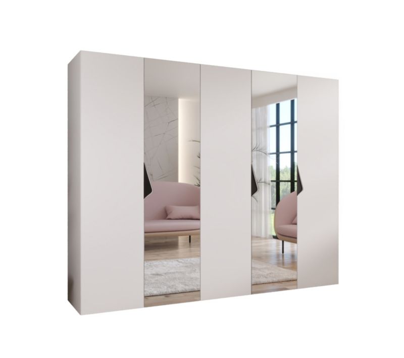 Szafa uchylna z lustrem otwierana Abiks SANDI 2 250 wys 202 cm Biały + Czarny 1 szt