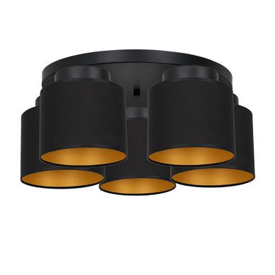 Lampa sufitowa wisząca Luminex Frodi czarny mat-złota wym: 20 x 58 x 58 cm 5xE27 x 15W 1 szt.