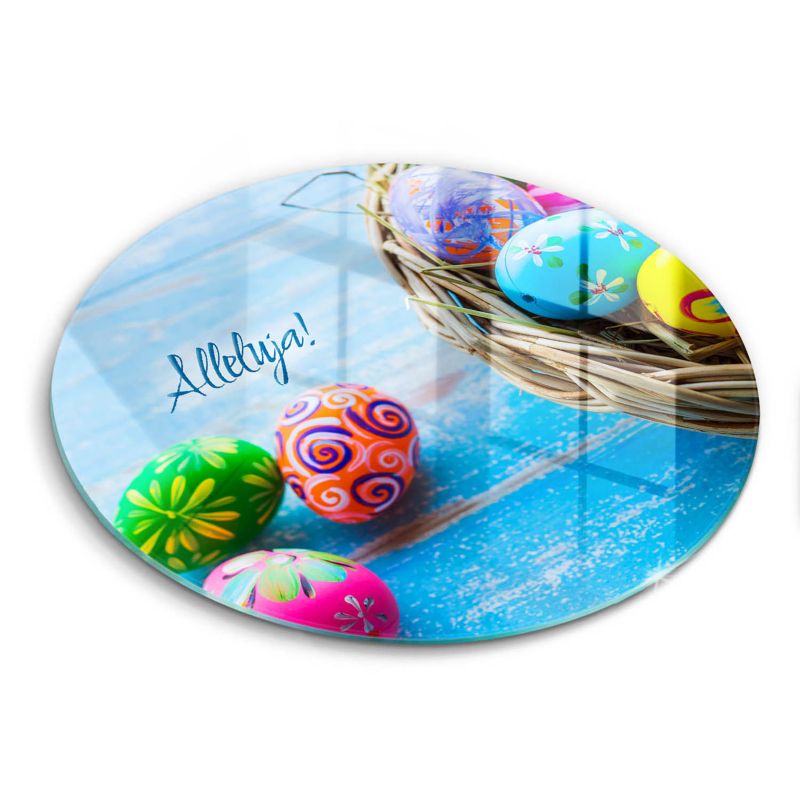 Szklana deska do krojenia Wallfluent fi40 cm Wielkanoc Alleluja 1 szt.