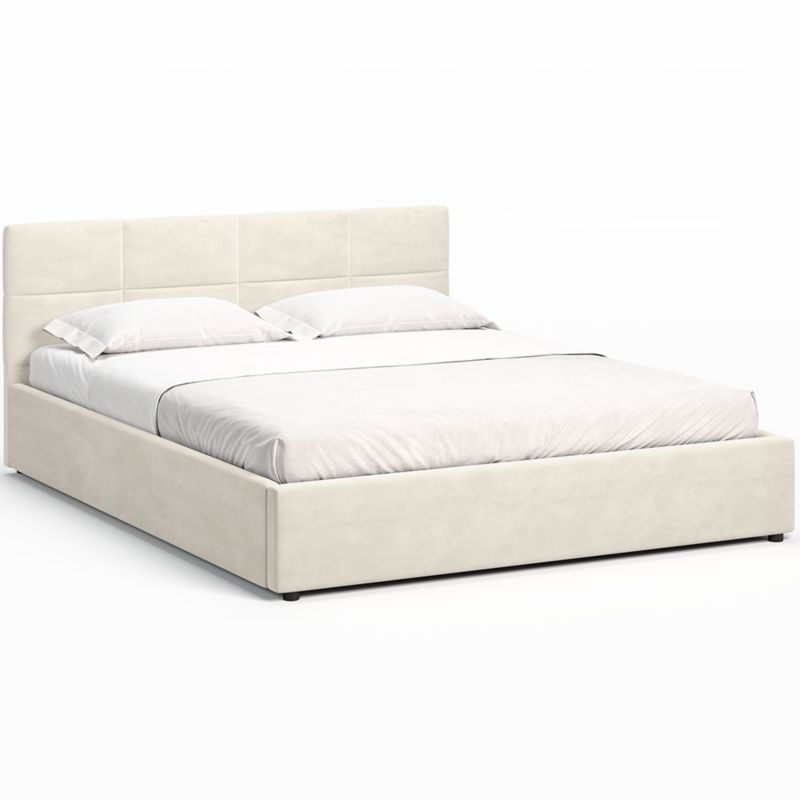 Łóżko tapicerowane Jana Mika 160 cm beżowe z pojemnikiem i stelażem HLR1 1 szt