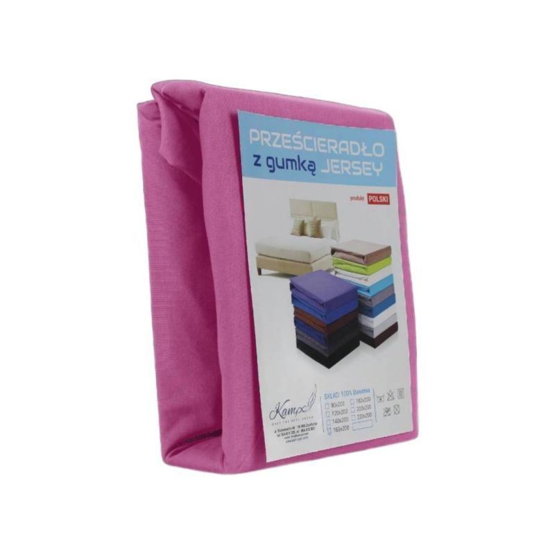 Prześcieradło z gumką Jersey VIP KAM-POL róż 120x220cm 1 szt.