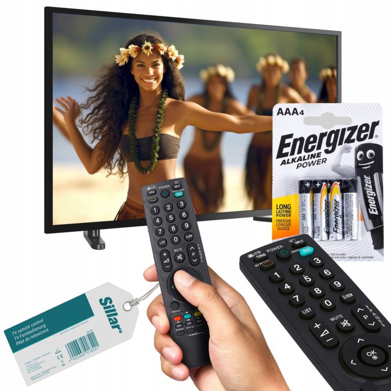Pilot, Sillar, do telewizora LG Smart TV seria 19LH, 32LF, 47LH, zamiennik AKB69680403 +4x baterie AAA Electrolux, zestaw, 5szt