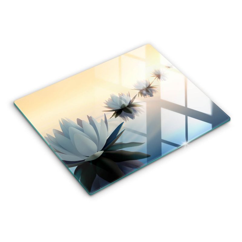 Szklana deska do krojenia Wallfluent 52x40 cm Kwiaty lilie na wodzie 1 szt.