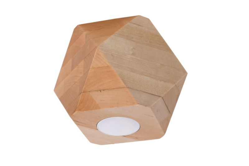 Oprawa sufitowa spot Sollux Lighting Woody jasne drewno 1 x GU10 x 40W IP20 wym: 12 x 12 cm - 1 szt.