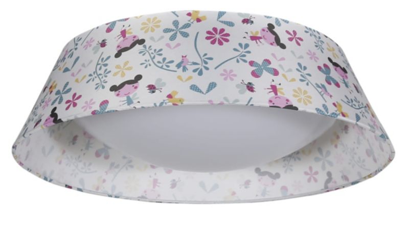 Plafon sufitowy lampa Candellux Girl biały wielokolorowy LED 16W 6500K 900lm IP20 wym: 13 x 45 x 45 cm tkanina - 1 szt.