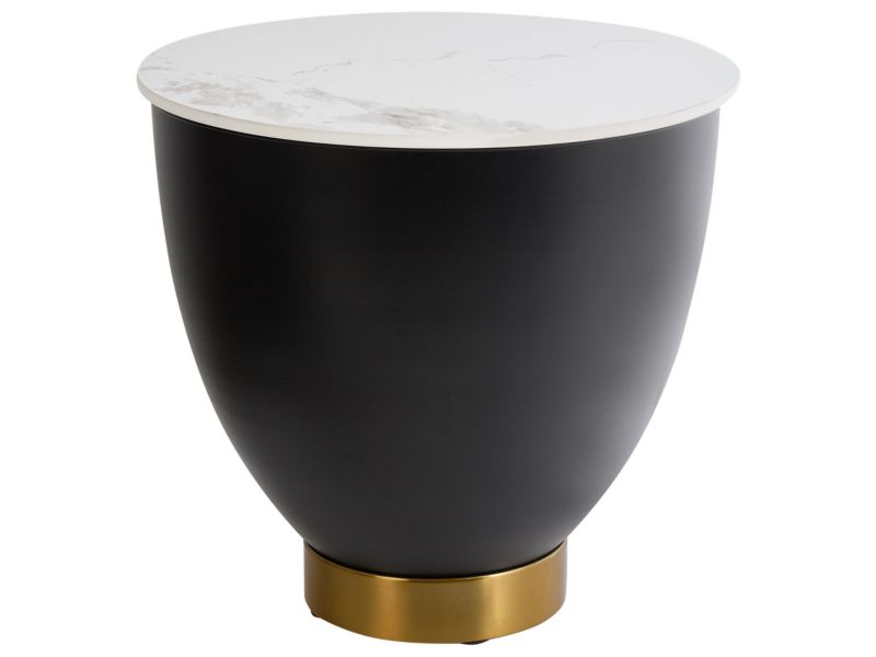 Stolik pomocniczy ceramiczny czarny Nadine 1 szt.