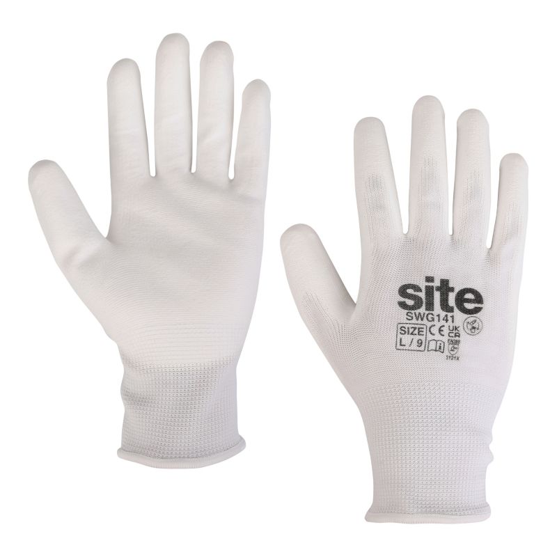 Rękawice malarskie Site białe L
