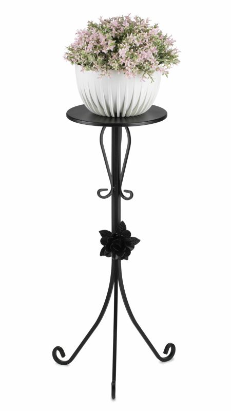 Kwietnik Stojący HowHomely Metalowy Czarny 35x75 cm