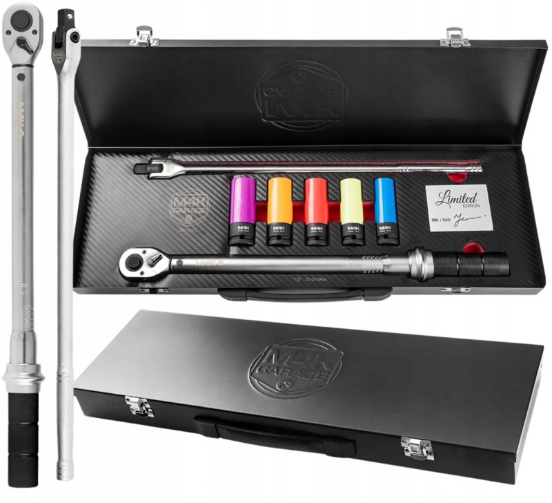 Klucz dynamometryczny M4K NEO TOOLS 20-210 Nm + Porkętło Łamane + 5 Nasadek 1 kpl