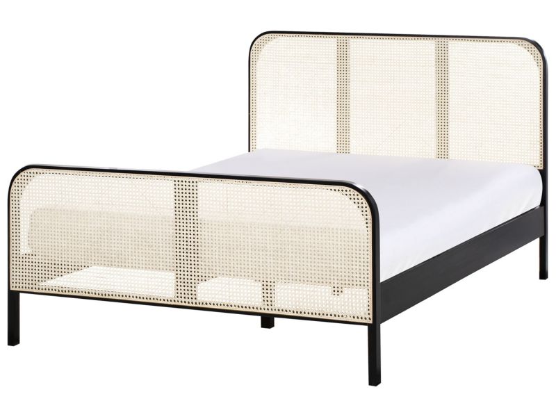 Łóżko Drewno sosnowe Gonfaron 140 x 200 cm Czarny 1 szt.