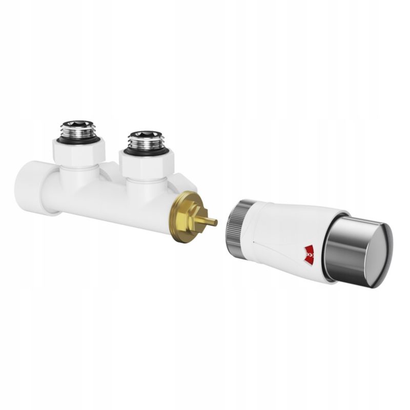Zawór termostatyczny do grzejnika Granitan PEX komplet mosiężny głowica 1/2 biały 1 szt.